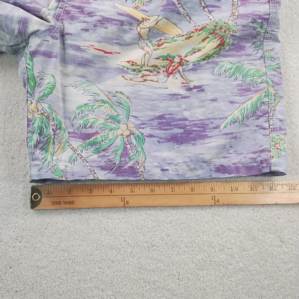 VTG POLO Ralph Lauren Swim Trunks Men's XL Cotton Blend Hawaiian Surf Beach EUC